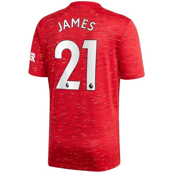 Camiseta Manchester United NO.21 James Primera equipo 2020-2021 Rojo